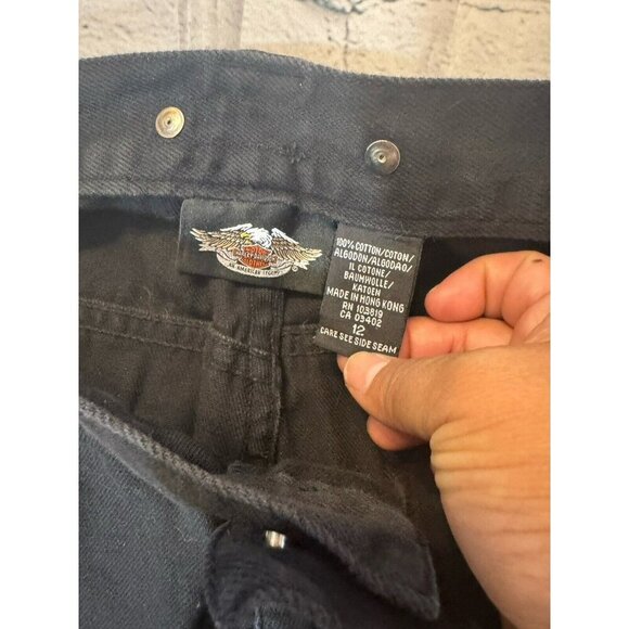 Harley-Davidson Motorcycles Womans Bootcut Denim Black Embroider Riding Jeans 12 - Picture 6 of 12